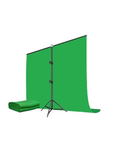 PANTALLA MURAL GREEN CHROMA 200X200 + SOPORTE