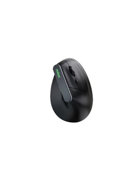 MOUSE NILOX ERGONOMICO VERTICAL WIRELESS SILENT DUAL 1600DPI BLACK