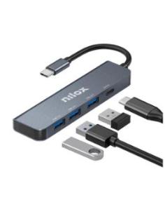 HUB NILOX USB-C 4 PUERTOS 3XUSB 3.0 USB-C GREY