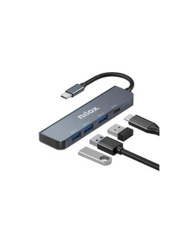 HUB NILOX USB-C 4 PUERTOS 3XUSB 3.0 USB-C GREY