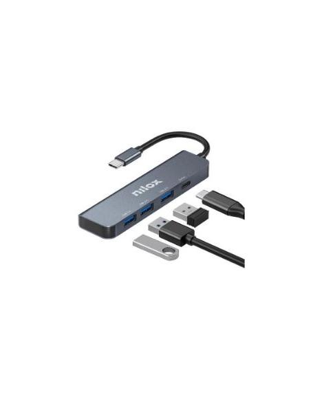 HUB NILOX USB-C 4 PUERTOS 3XUSB 3.0 USB-C GREY
