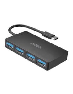 HUB NILOX 4 PUERTOS USB-C 3.2 BLACK