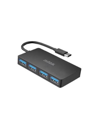 HUB NILOX 4 PUERTOS USB-C 3.2 BLACK