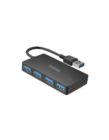 HUB NILOX 4 PUERTOS USB 3.2 BLACK