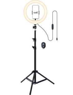 SOPORTE COOL SMARTPHONE TRIPODE 180CM CON ANILLO LUZ LED...