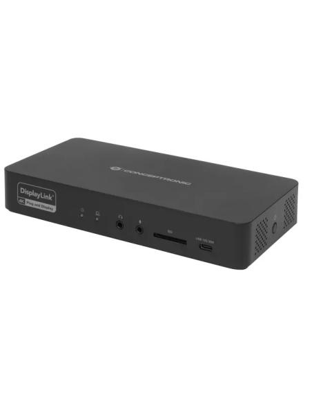 PUERTO REPLICADOR USB-C CONCEPTRONIC 2XHDMI + 2XDP + RJ45 + 2XUSB 3.2 + 3XUSB-C + SD + JACK BLACK