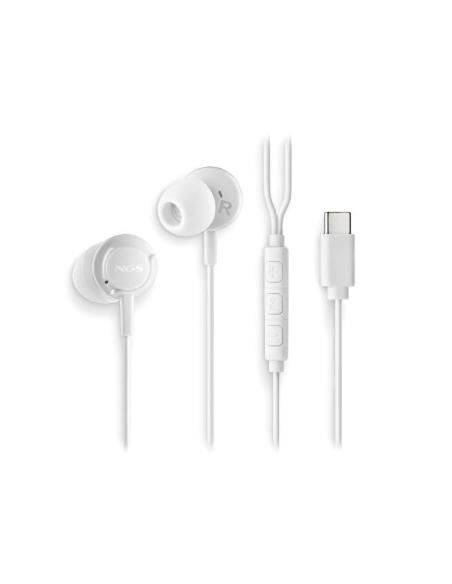 AURICULAR IN-EAR + MIC NGS CROSS STEP USB-C WHITE