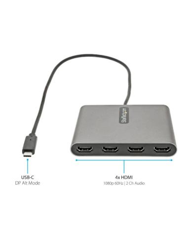 ADAPTADOR STARTECH USB-C MACHO / 4XHDMI HEMBRA...