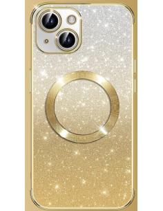 FUNDA MOVIL BACK COVER HT SILICONA GLITTER GOLD IPHONE 14