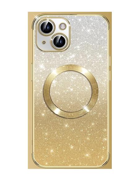 FUNDA MOVIL BACK COVER HT SILICONA GLITTER GOLD IPHONE 14