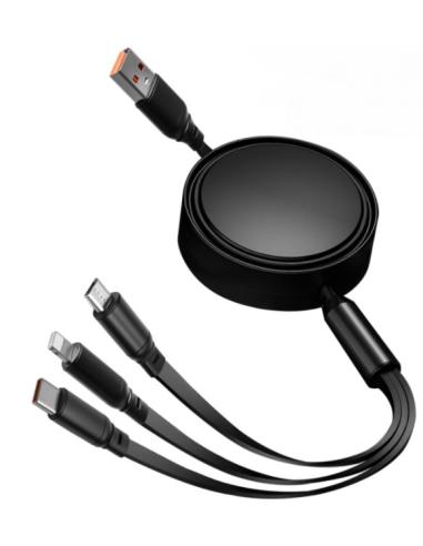 CABLE HT USB MACHO / USB-C + MICRO USB +...