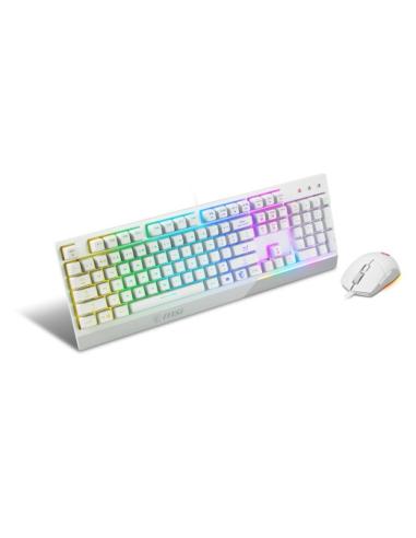 TECLADO + MOUSE MSI GK30 MECANICO RGB COMBO WHITE