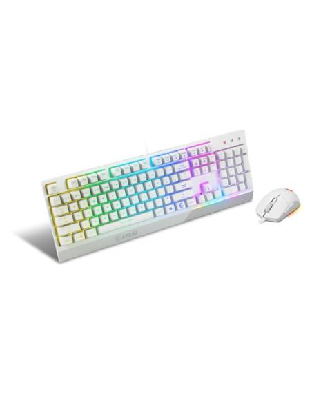 TECLADO + MOUSE MSI GK30 MECANICO RGB COMBO WHITE