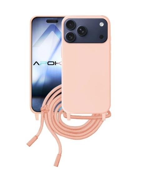 FUNDA MOVIL BACK COVER HT SILICONA PINK + CORDON BLACK IPHONE 17 PRO MAX