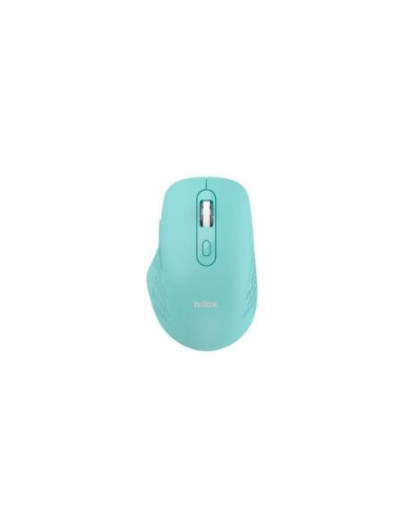 MOUSE NILOX WIRELESS SILENT DUAL 1600DPI 6 BOTONES CYAN