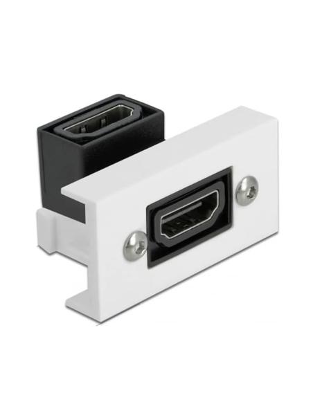 CAJA PARED DELOCK 1P HDMI HEMBRA ACODADO WHITE