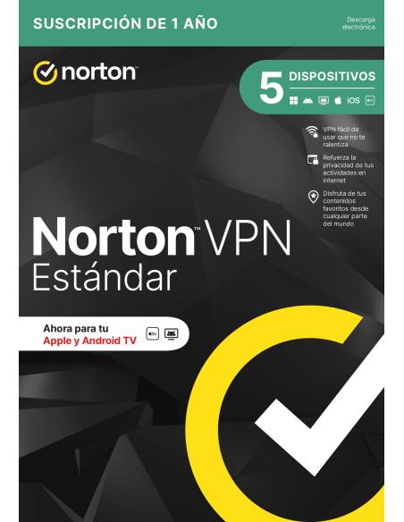 NORTON VPN STANDARD 1 USUARIO 5 DISPOSITIVOS 1 AÑO DESCARGA