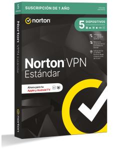 NORTON VPN STANDARD 1 USUARIO 5 DISPOSITIVOS 1 AÑO
