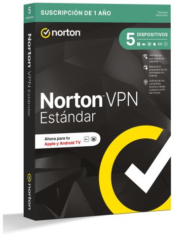 NORTON VPN STANDARD 1 USUARIO 5 DISPOSITIVOS 1 AÑO