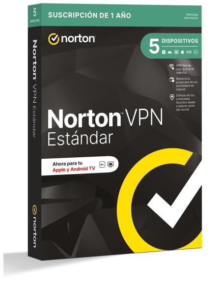 NORTON VPN STANDARD 1 USUARIO 5 DISPOSITIVOS 1 AÑO