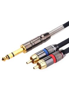 CABLE KABLEX AUDIO JACK 6.3MM MACHO / 2X RCA MACHO 2M