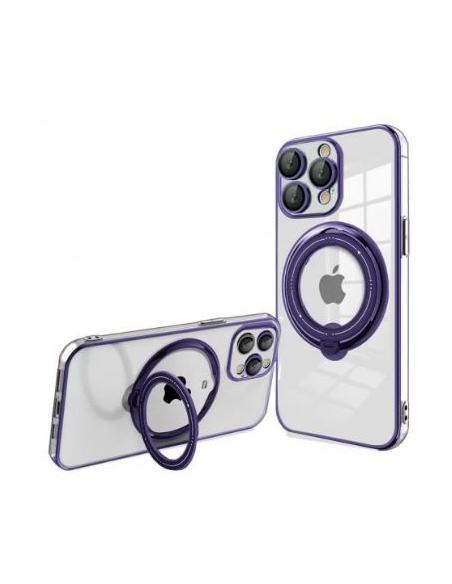 FUNDA MOVIL BACK COVER COOL MAGNETIC RING TRANSPARENTE/VIOLET IPHONE 15 PRO MAX