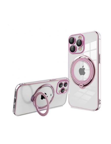 FUNDA MOVIL BACK COVER COOL MAGNETIC RING TRANSPARENTE/PINK IPHONE 15 PRO