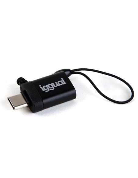 ADAPTADOR IGGUAL OTG USB-C MACHO / USB 3.1 HEMBRA BLACK