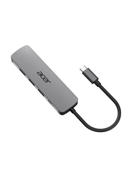 PUERTO REPLICADOR USB-C ACER 5 EN 1 HDMI + 3XUSB 3.2 + USB-C + USB-C PD 100W SILVER