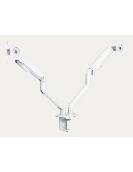 SOPORTE MONITOR ESCRITORIO TOOQ 2 BRAZOS 10-32 VESA 75/100 MONTAJE PINZA WHITE