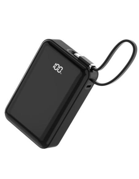BATERIA EXTERNA UNIVERSAL NILOX 20.000MAH 65W USB-C BLACK CABLE INTEGRADO