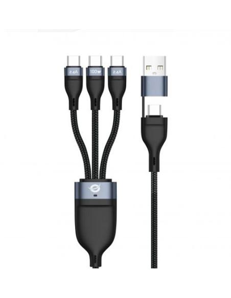 CABLE CONCEPTRONIC USB / USB-C MACHO / 3XUSB-C MACHO 1.5M BLACK
