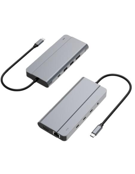 PUERTO REPLICADOR USB-C CONCEPTRONIC HDMI + DP + 2XUSB 3.0 + 3XUSB-C + RJ45 + USB-C PD 100W SILVER