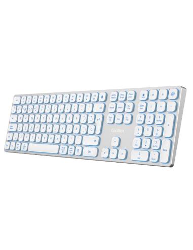 TECLADO COOLBOX WIRELESS BLUETOOTH MOONLIGHT WHITE