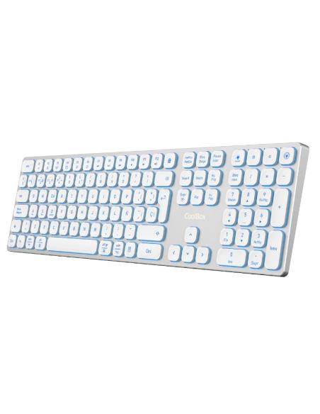 TECLADO COOLBOX WIRELESS BLUETOOTH MOONLIGHT WHITE
