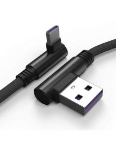 CABLE KABLEX USB MACHO / USB-C MACHO 1M ACODADO BLACK
