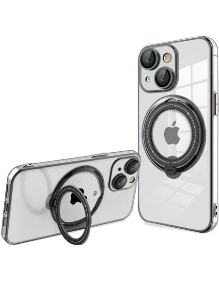 FUNDA MOVIL BACK COVER COOL MAGNETIC RING TRANSPARENTE/BLACK IPHONE 15 PLUS