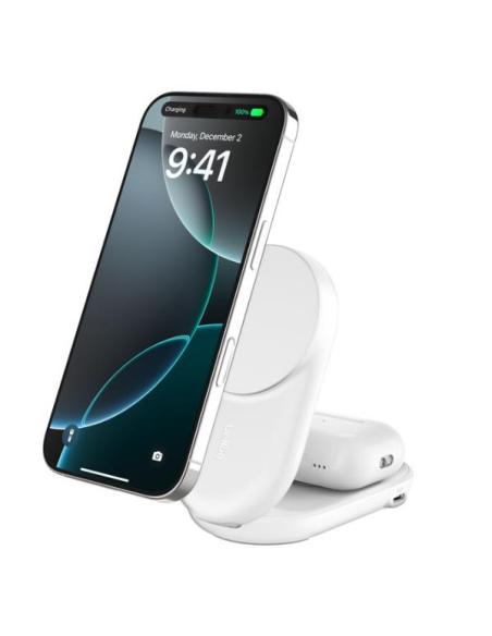 BASE DE CARGA BELKIN CHARGE 2 EN 1 QI2 BOOST CHARGE 25W WHITE