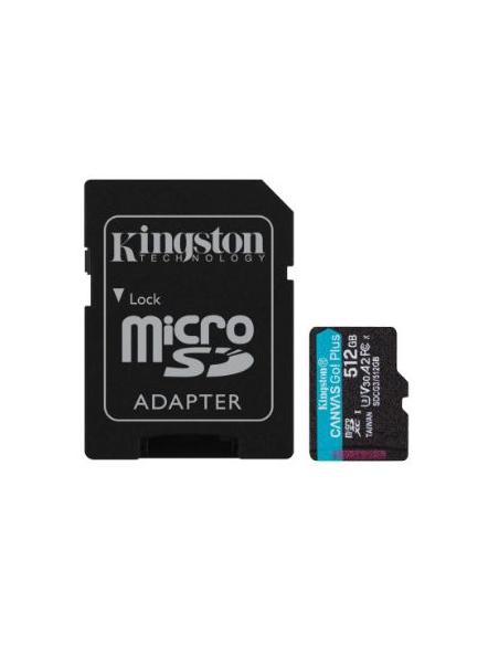 MEMORIA MICRO SD 512GB KINGSTON GO PLUS CLASS 10 V30 170MPBS + ADAPTADOR SD