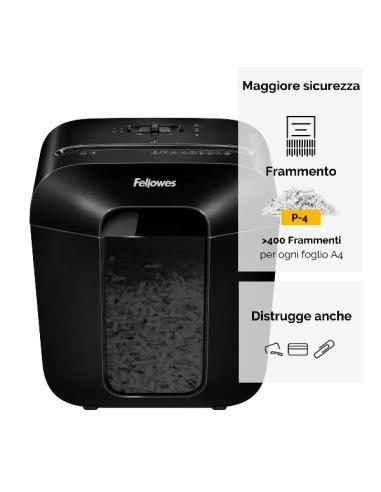 DESTRUCTORA FELLOWES LX25 P-4 4X37MM 11.5L BLACK