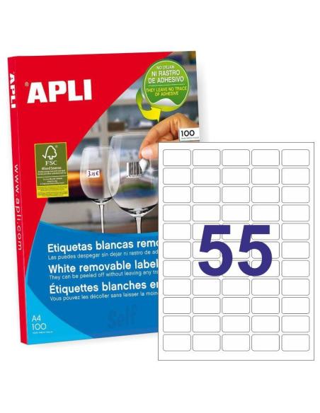 CAJA ETIQUETAS 100H APLI REMOVIBLES 36.8X23.8 55U