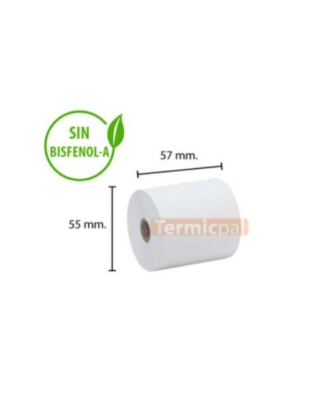 ROLLO PAPEL TERMICO 57X55X12 PACK 10