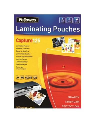 FUNDA PLASTIFICAR FELLOWES 125 MICRAS A4 100H...
