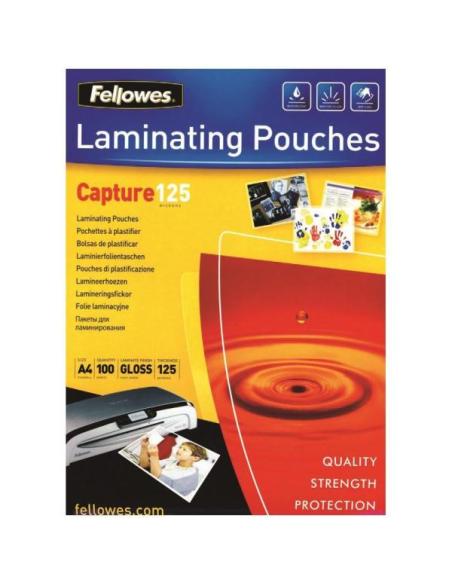 FUNDA PLASTIFICAR FELLOWES 125 MICRAS A4 100H BRILLO