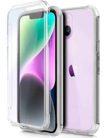 FUNDA MOVIL BACK + FRONT COVER COOL SILICONA 3D TRANSPARENTE IPHONE 14