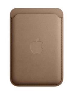 CARTERA DE TRENZADO FINO APPLE CON MAGSAFE TOPO BROWN