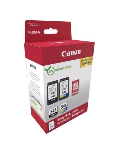 CARTUCHO CANON PG-545 / CL-546 MULTIPACK + PAPEL 50H MG2250 MG2450 MG2550