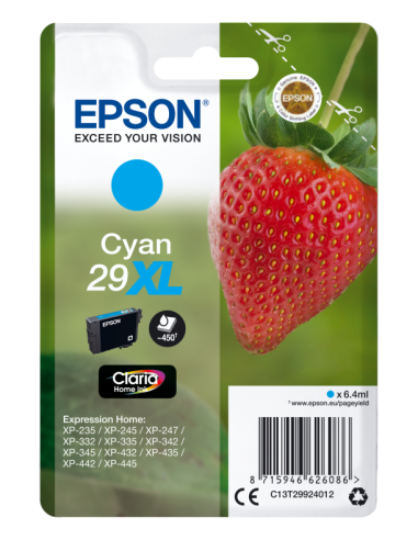 CARTUCHO EPSON 29XL CYAN XP-235 XP-332 XP-335...