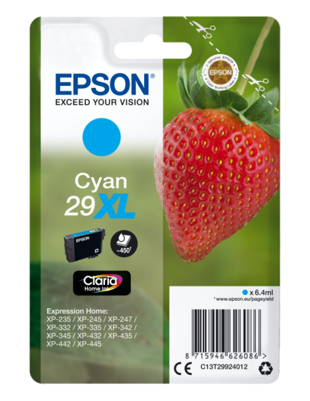 CARTUCHO EPSON 29XL CYAN XP-235 XP-332 XP-335 XP-432 XP-435