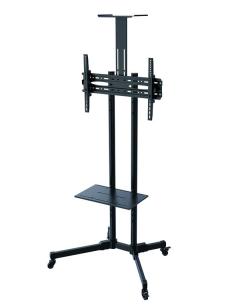 SOPORTE MONITOR SUELO MOVIL TOOQ 37-70 RUEDAS BLACK